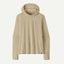 Front view of Patagonia Capilene Cool Ultra Hoody women's in pumice dyno white x-dye colour