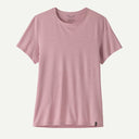 Front view of Patagonia's women's Capilene cool ultra shirt in light violet
