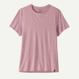 Front view of Patagonia's women's Capilene cool ultra shirt in light violet
