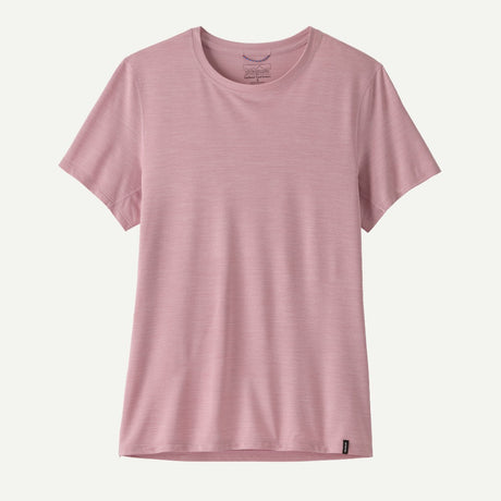 Front view of Patagonia's women's Capilene cool ultra shirt in light violet