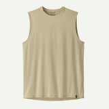 Front view of Patagonia Capilene Cool Ultra Tank men's in Pumice Dyno White x-dye colour