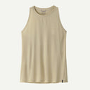 Front view of Patagonia Capilene Cool Ultra Tank Top women's in pumice dyno white X-dye colour