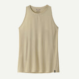 Front view of Patagonia Capilene Cool Ultra Tank Top women's in pumice dyno white X-dye colour