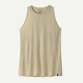 Front view of Patagonia Capilene Cool Ultra Tank Top women's in pumice dyno white X-dye colour