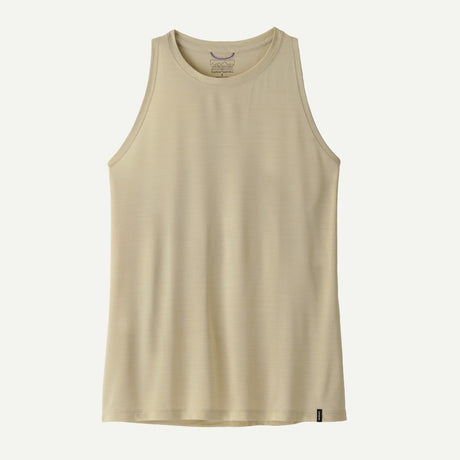 Front view of Patagonia Capilene Cool Ultra Tank Top women's in pumice dyno white X-dye colour