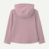 Back view of Patagonia Capiline W hoody in fitz roy superbloom quiet violet  colour