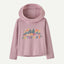 Front view of Patagonia Capiline W hoody in fitz roy superbloom quiet violet  colour
