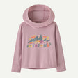 Front view of Patagonia Capiline W hoody in fitz roy superbloom quiet violet  colour