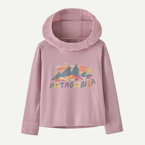 Front view of Patagonia Capiline W hoody in fitz roy superbloom quiet violet  colour