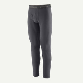 Front view of Patagonia's Men Capilene Thermal weight Bottoms in Smolder blue colour