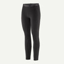 Front view of Patagonia's capilene thermal weight bottoms women's in black colour