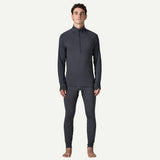 Front on-model view of Patagonia's Weight Zip-Neck in Smolder Blue colour
