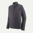 Front view of Patagonia's Weight Zip-Neck in Smolder Blue colour