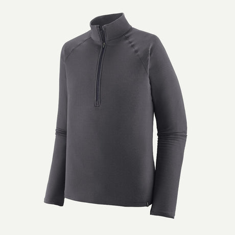 Front view of Patagonia's Weight Zip-Neck in Smolder Blue colour
