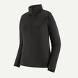 Front view of Patagonia's capilene thermal weight zip-neck women's in black colour