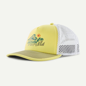 Front view of Patagonia Duckbill Trucker Hat in lemon zest