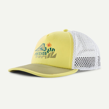 Front view of Patagonia Duckbill Trucker Hat in lemon zest