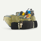Pocket detail view of Patagonia Dirt Roamer Waist pack in gumtree green