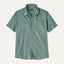 Front view of Patagonia Go-To shirt men's in suns:blue sage colour