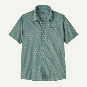 Front view of Patagonia Go-To shirt men's in suns:blue sage colour