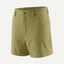 Front view of Patagonia quandary 5" shorts women's in gumtree green colour