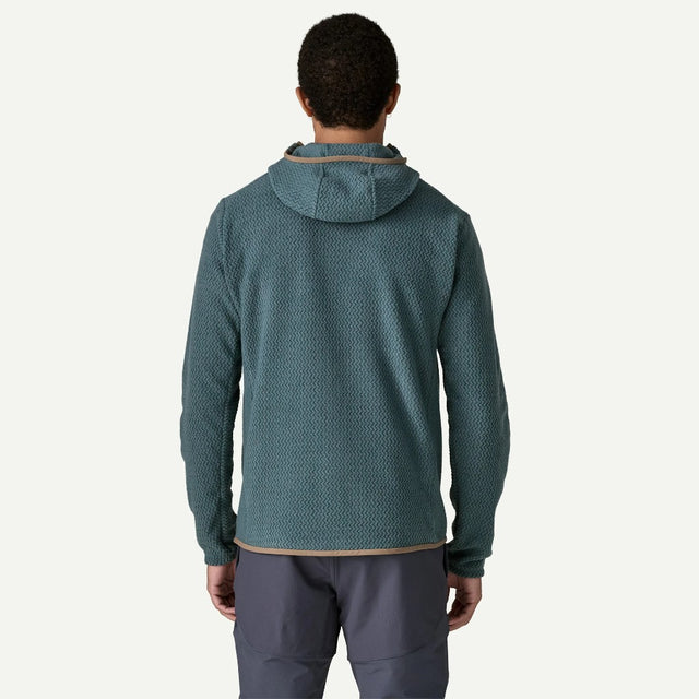 Back on-model view of Patagonia R1 Air Full-Zip Hoody men's in summit blue colour