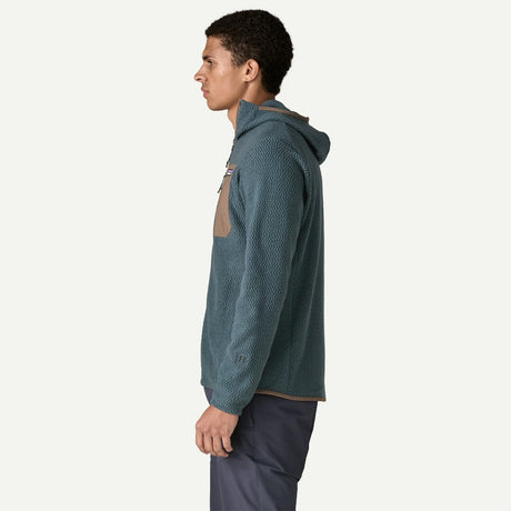 Side on-model view of Patagonia R1 Air Full-Zip Hoody men's in summit blue colour