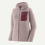 Front view of Patagonia Women's R1® Air Fleece Full-Zip Hoody in Stingray Mauve colour