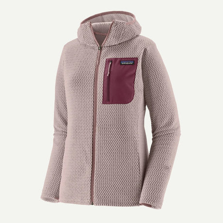Front view of Patagonia Women's R1® Air Fleece Full-Zip Hoody in Stingray Mauve colour