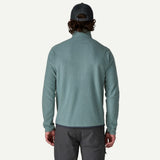 Back on-model view of Patagonia R1 Air Zip-Neck Men's in Blue Sage colour