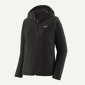 Front view of Patagonia Women's R1® CrossStrata Hoody in Black colour