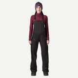 Front on-model view of Patagonia's Snow Drifter Bibs for women in black colour
