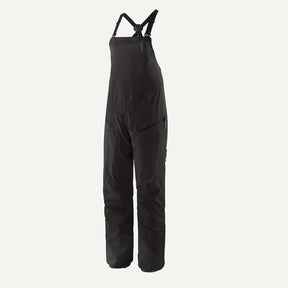 Front view of Patagonia's Snow Drifter Bibs for women in black colour