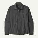 Front view of Patagonia's Men's Stretch Fjord Flannel Shirt in Whole Knit: Forge Grey colour