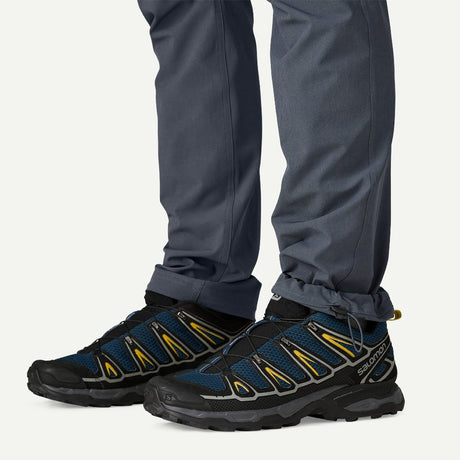 Adjustable cuff detail view of Patagonia Terravia Trail Pants men's in smolder blue colour