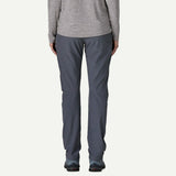 Back on-model view of Patagonia Terravia Trail Pants women's in smolder blue colour