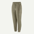 Front view of Patagonia's women's terrebonne joggers in river rock green colour