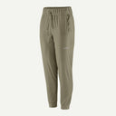 Front view of Patagonia's women's terrebonne joggers in river rock green colour