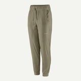 Front view of Patagonia's women's terrebonne joggers in river rock green colour