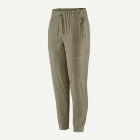 Front view of Patagonia's women's terrebonne joggers in river rock green colour