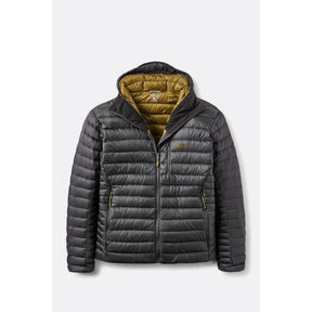 Front view of Rab Microlight Alpine Hoody men's in anthracite colour