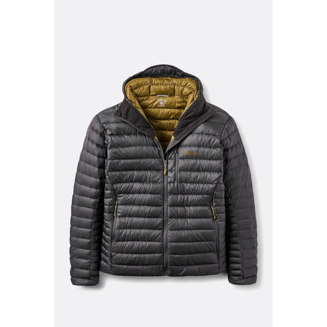 Front view of Rab Microlight Alpine Hoody men's in anthracite colour