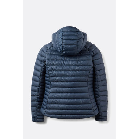 Back view of Rab Microlight Alpine Hoody women's in galaxy blue colour