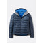 Front view of Rab Microlight Alpine Hoody women's in galaxy blue colour