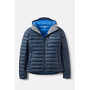 Front view of Rab Microlight Alpine Hoody women's in galaxy blue colour