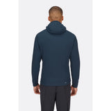 Back on-model view of Rab Xenair Alpine Light Jacket Men's in dark blue colour