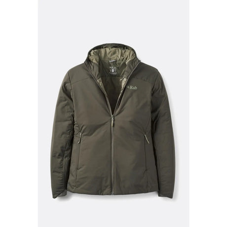 Front view of Rab Xenair Alpine Light  Jacket Women's in dark army colour