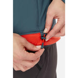 Hem detail view of Rab Xenair Alpine Light Jacket Women's in blue colour