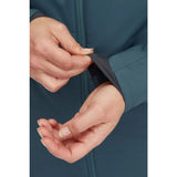 Sleeve detail view of Rab Xenair Alpine Light Jacket Women's in blue colour
