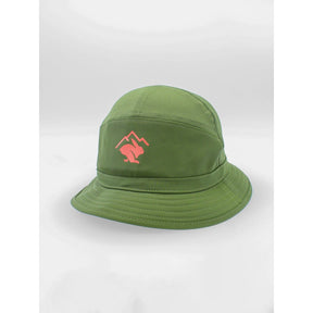 Front view of Rabbit bucket hat in chive colour